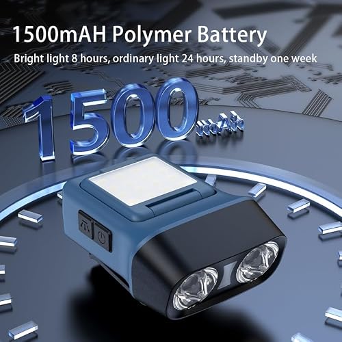 LED Headlamp Flashlight 1200LM Head Lights for Forehead USB Rechargeable Headlamp with White Red Light IPX6 Waterproof Headlight 5 Modes Handsfree Head Lamp for Outdoor Hiking Camping Cycling Fishing — view 3