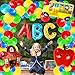 129 Pieces, Huge Back To School Balloon Arch Kit - ABC Balloons | Welcome Home Balloons Garland, School Bus Balloon, Apple Balloon, Back To School Decorations for Home, First Day of School Decorations