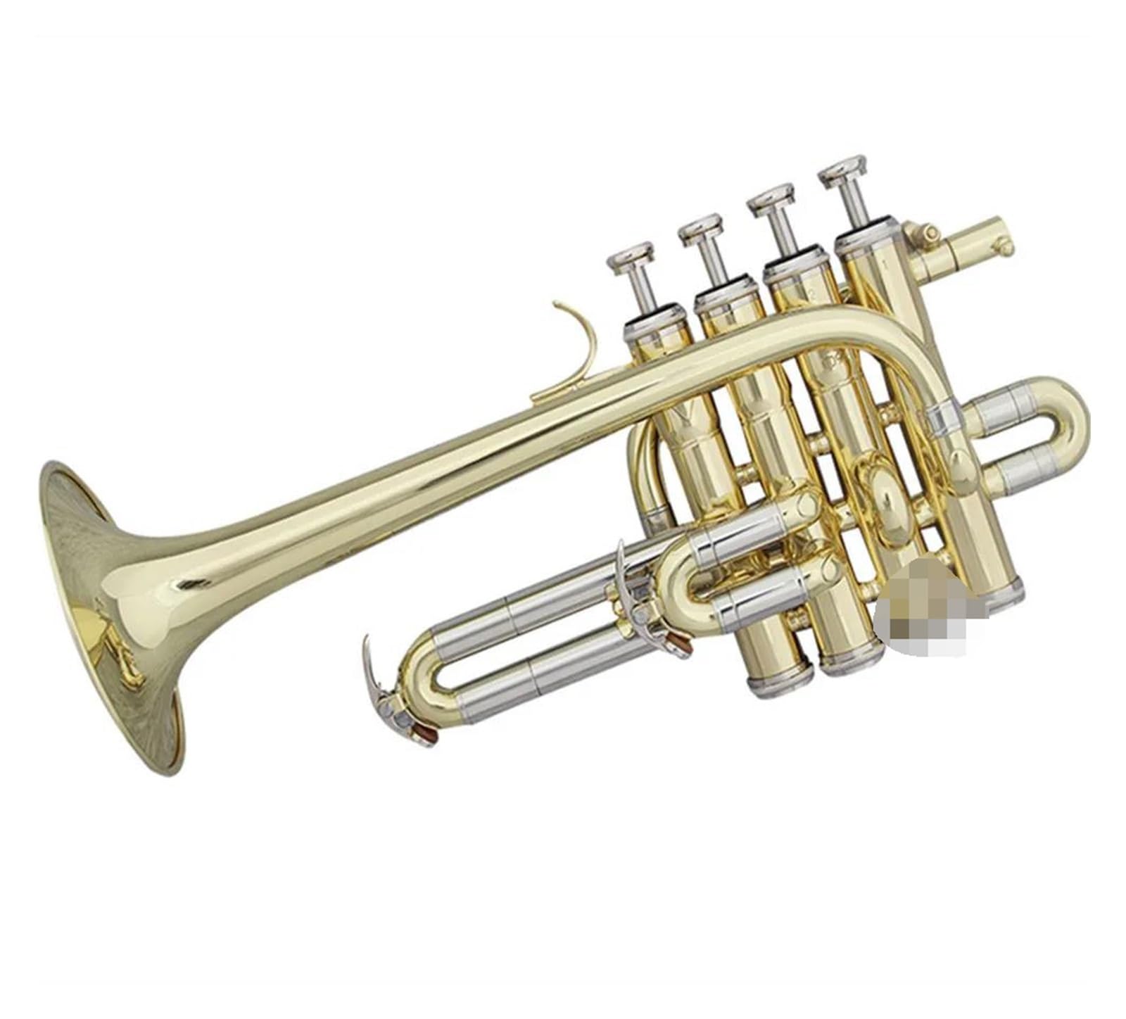 Trompeten für Anfänger Professionelle Hochtrompete Bb Piccolo Trompete Messing Gold Silber Lackoberfläche Trompete (Color : Golden)