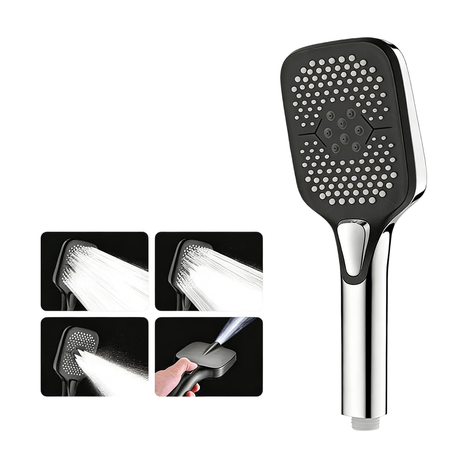 Pressure Shower Head Water Saving Showerhead with 4 Sprays Modes Large Flows Rainfalls Shower Quick Installation Pressure Boosting Head