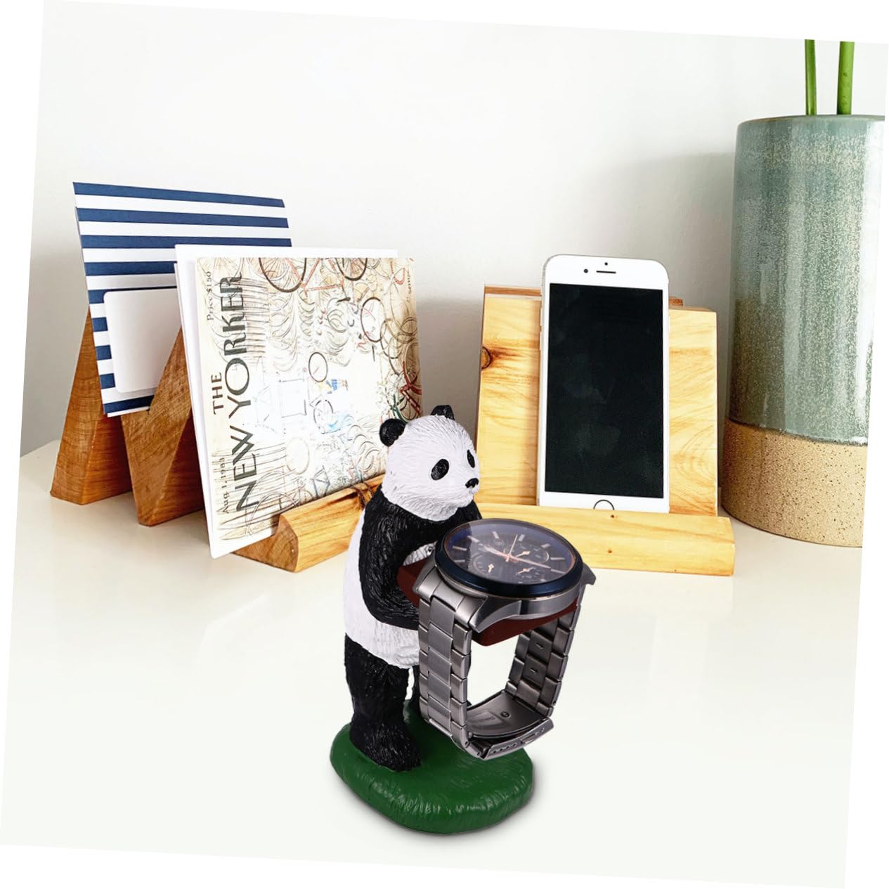 Holibanna Uhrenständer Aus Harzmaterial Im Panda-design Armbanduhrenhalter Für Organisation Und Präsentation Von Uhren Und Schmuck Dekoration Für Schreibtisch Und Zimmer