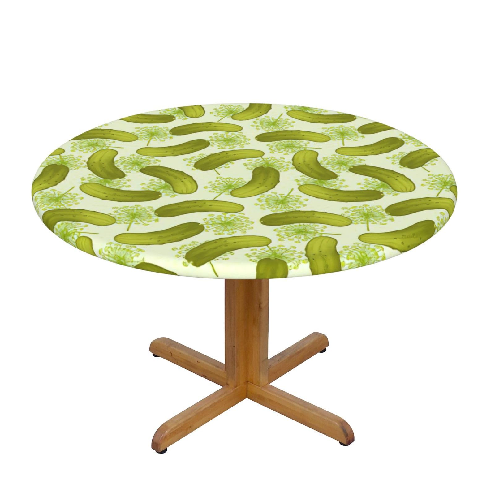 Sushi Dill Pickles Print Oxford Wipeable Tablecloth Oil-Resistant Outdoor Table Cover Reusable Birthday Table Protector