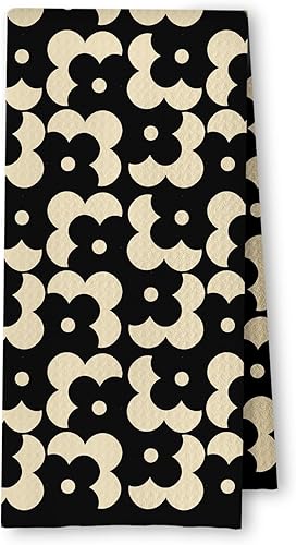 Miniatura 9 de Toallas de Cocina a Cuadros Neutros Bohemios, Toallas de Cocina y Té a Cuadros Beige y Negro para Decoración de Cocina, Toallas de Mano Retro de 1