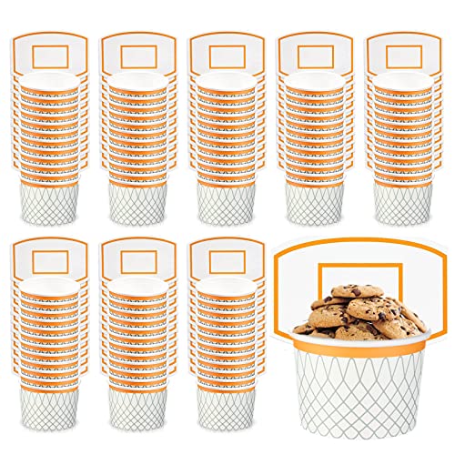 Ruiyele 100 Pcs Basketball Hoop Snack Cups Party Cups Basketball Party Supplies 9 Oz Ice Cream Bowls Basketball Serving Dishes Disposable Dessert Bowls Basketball Themed Party Favors Decorations #TOP2