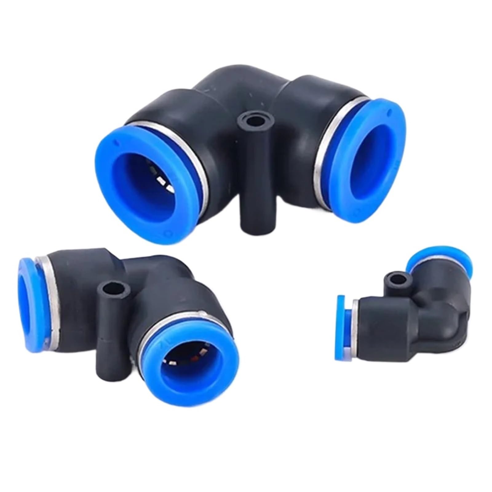 20 piezas neumáticas de ajuste rápido PV de 90 grados de plástico de 4 mm, 6 mm, 8 mm, 10 mm, piezas de aire, conector rápido de 2 vías (PV-8,50 piezas)