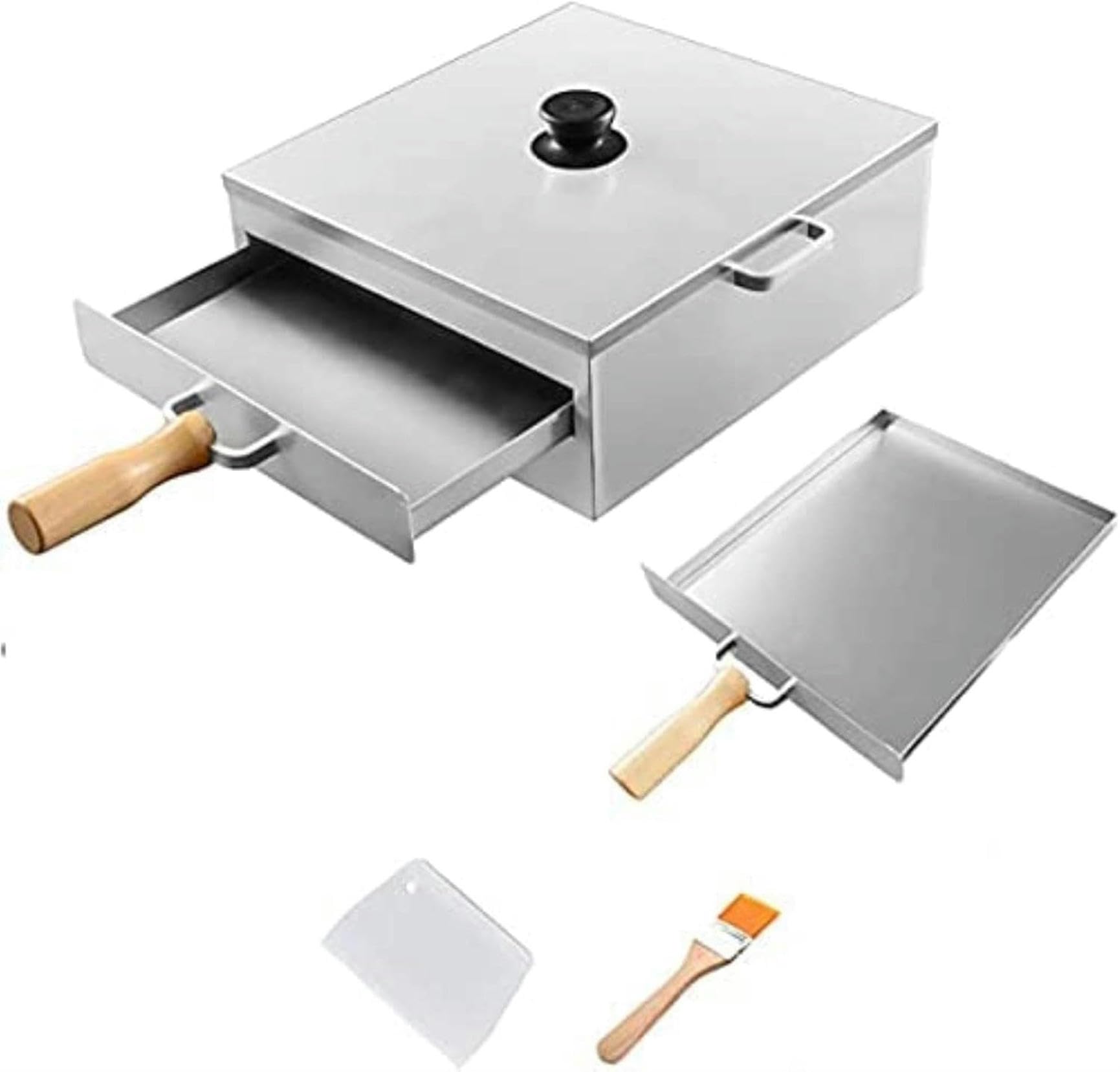 HTTGDGDH Stainless Steel Steamer Vermicelli Roll/Steamed Changfen Machine,Rice Noodle Rolls Machine With Removable Lid, For Cantonese Cookware,1 layer