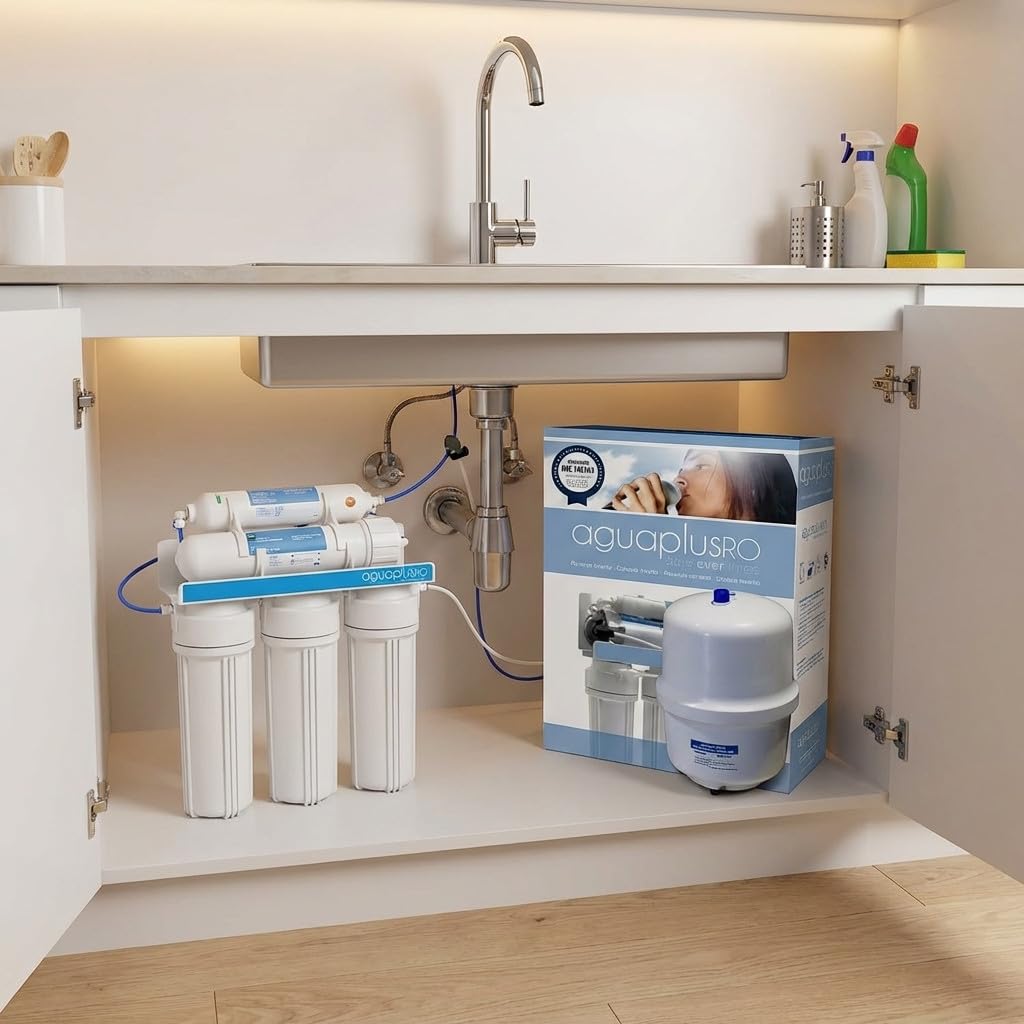 Suinga Equipo Osmosis Inversa 5 Etapas Sin Bomba | Conexion Rosca Macho 1/4" | Presion Minima 2,5 Bar | Agua Purificada y Segura | Elimina Sabores | Proporciona Agua de Baja Minerilacion