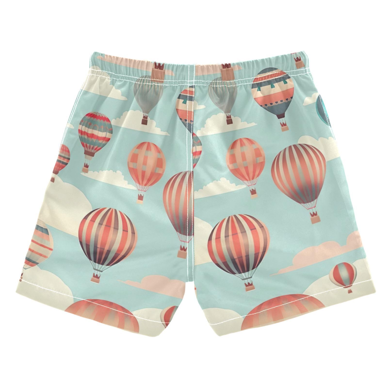 FLildon Sky Hot Air Balloons Boys Swim Trunks with Mesh Lining Quick Dry Beach Board Shorts, 4T
