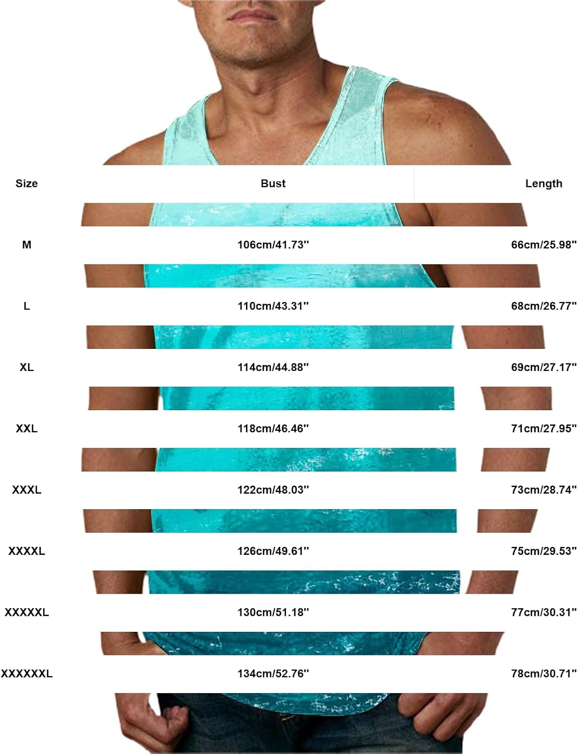 Plus Size Gradient Tank Tops for Men Crew Neck Vest Color Block Tees Summer Classic Bodybuilding Sleeveless Shirts