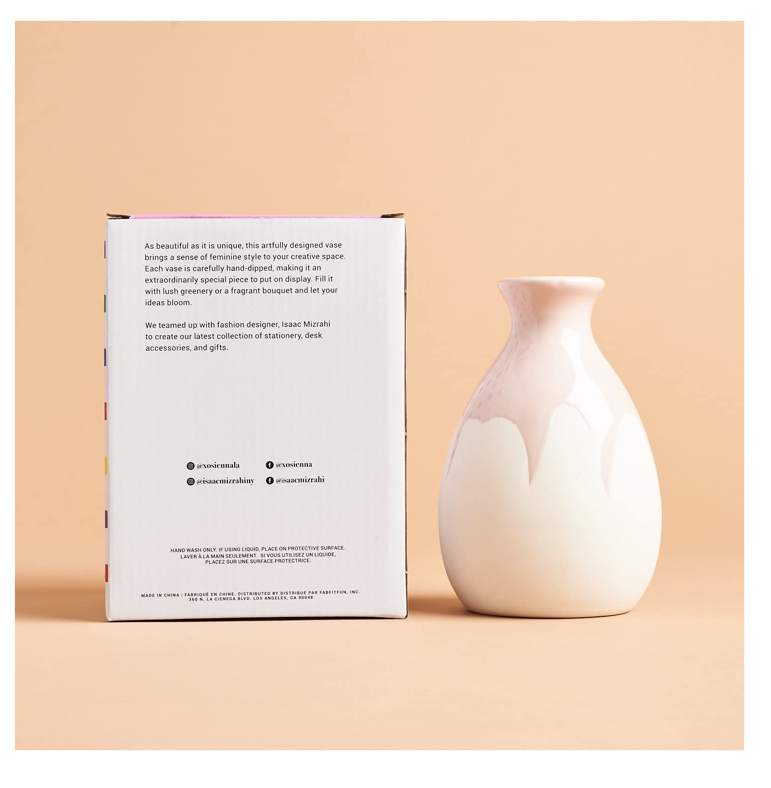 Isaac Mizrahi Loves Xo, Sienna Ceramic Decorative Vase : Amazon.sg