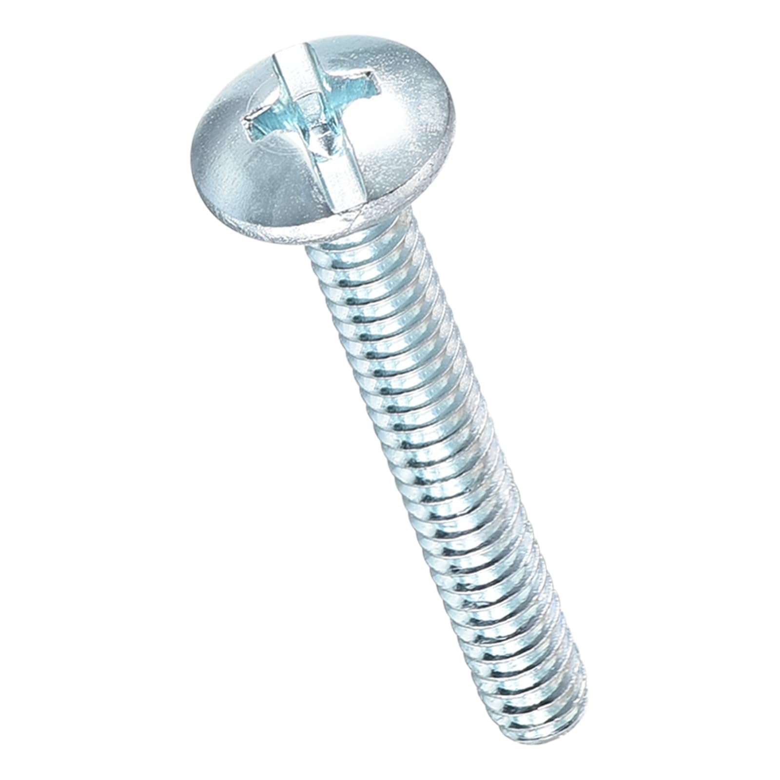 METALLIXITY Machine Screws Phillips Combo Head(#6-32x1") 100Pcs, Carbon Steel Round Head Cross Drive Furniture Bolts
