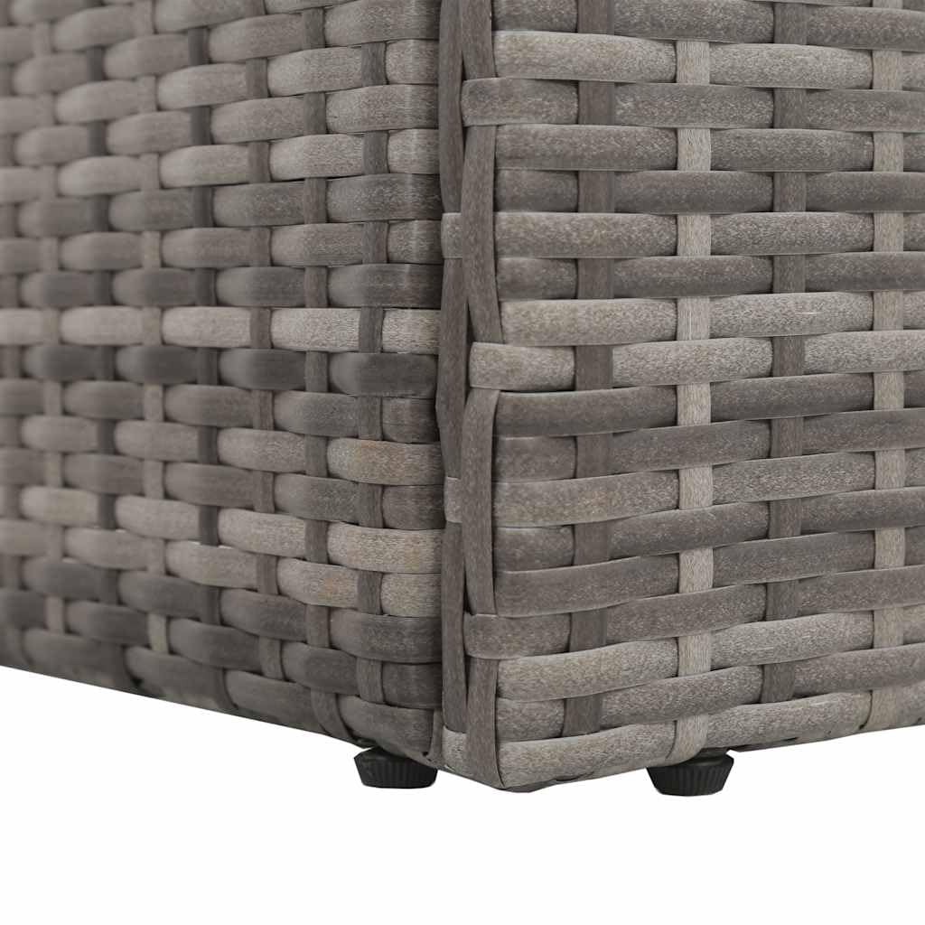 Lettino da giardino in polyrattan grigio, 195 x 60 cm, con schienale e pediera regolabili, imbottitura inclusa, ideale come lettino da sole, isola lounge per terrazza, balcone, relax