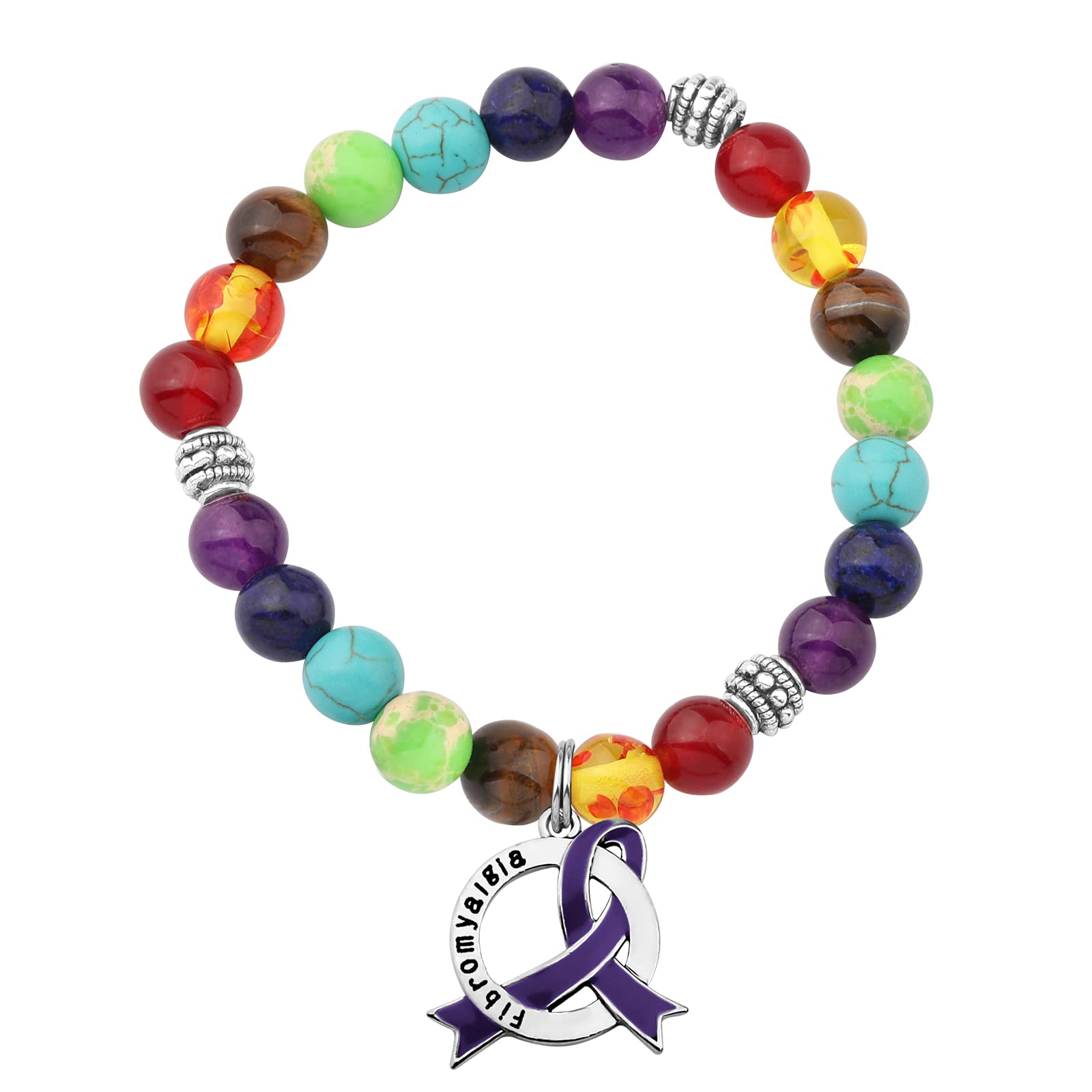WSNANG Fibromyalgia Purple Ribbon Bracelet Fibromyalgia Awareness Gift Fibromyalgia Warrior Fibro Fighter Gift
