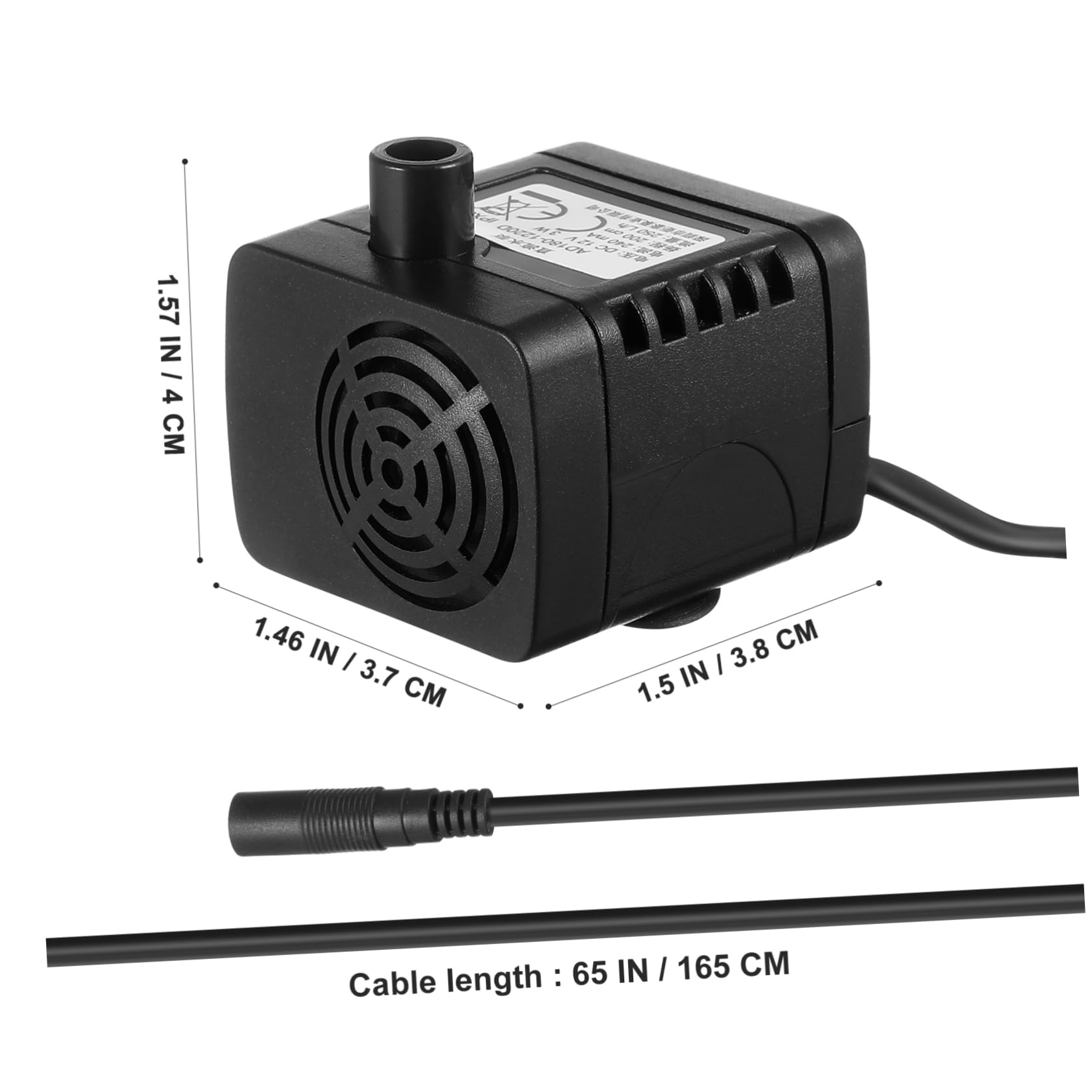 BCOATH Mini Water Pump for Aquariums H Submersible Pump Fish Tank Circulation Low Power Consumption for Home and Hydroponics