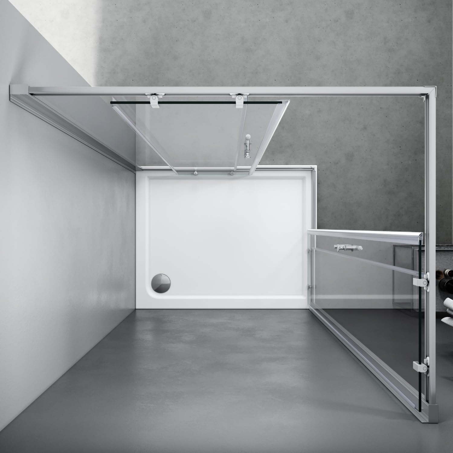 SONNI Mampara de Ducha 80x70 cm Retangular,Cabina de Ducha Corredera,Easyclean Vidrio Templado de Seguridad 5mm con NANO Tratamiento Antical