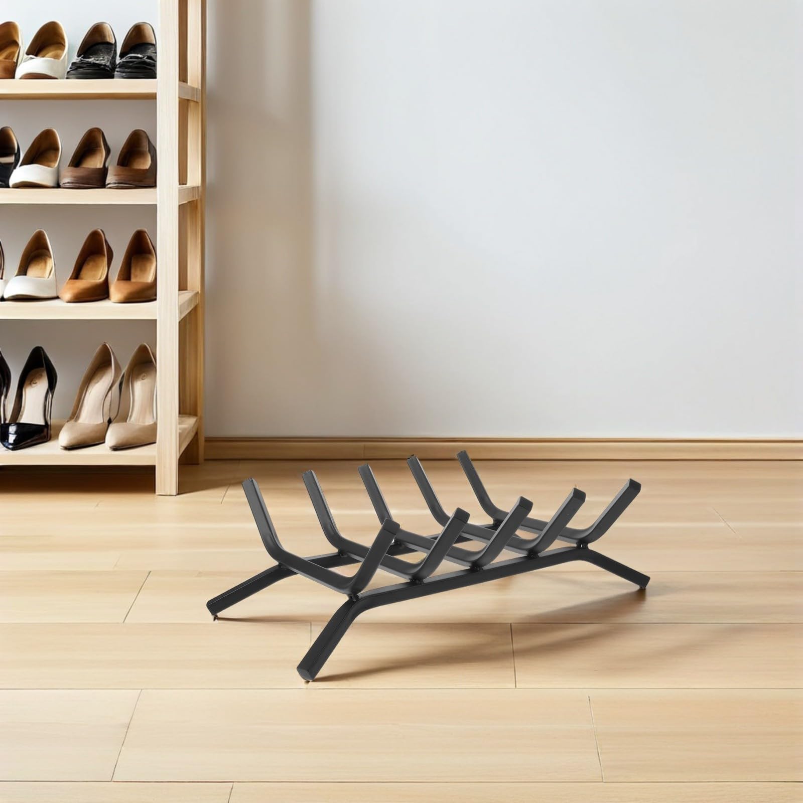 PRETYZOOM Soporte Metálico para Leña Resistente y Compacto, Adecuado para Almacenamiento de Madera en Interiores y Exteriores, para Chimenea y Camping