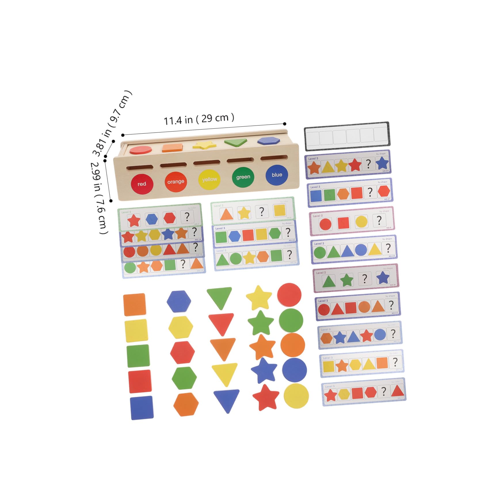 ORFOFE Clasificador de Formas Sensorial para Niños Pequeños, Juguete de Madera Duradero para Desarrollo Cognitivo y Coordinación