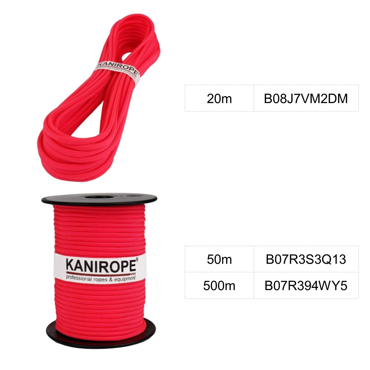 Kanirope® Paracord XPRO ø 3,8 mm 500 m neonowy różowy 32-krotnie pleciony
