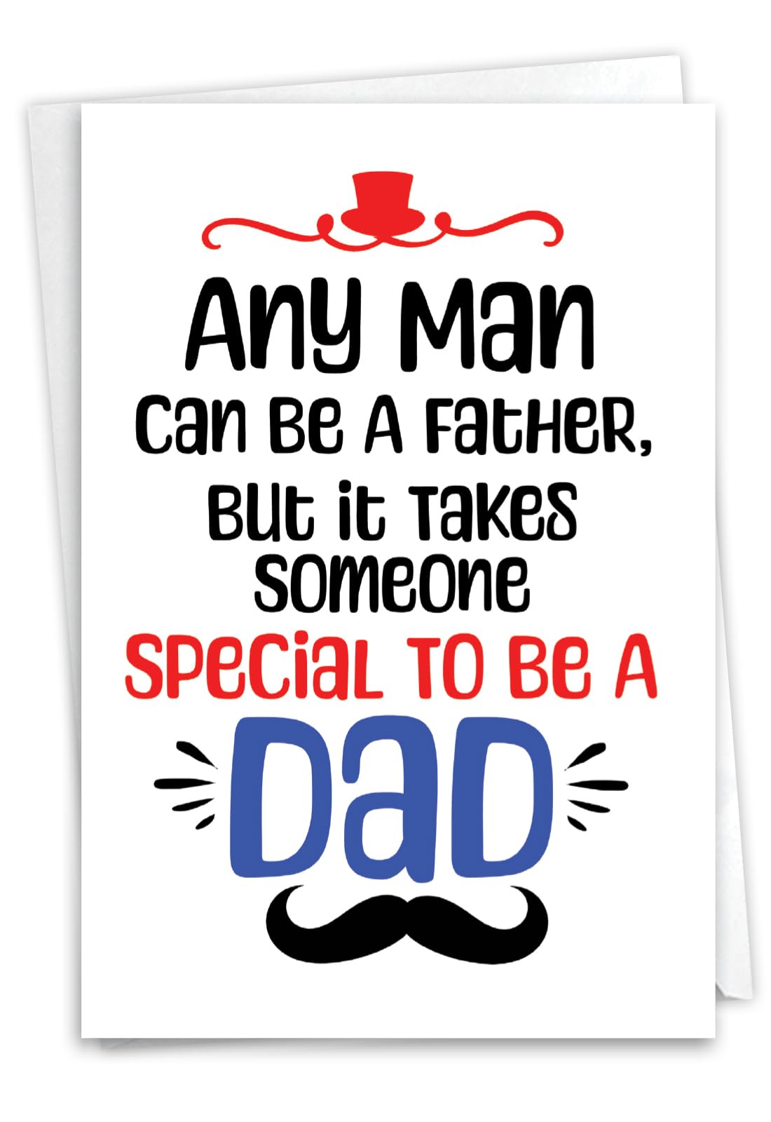 NobleWorks Father's Day Greeting Card with 5 x 7 Inch Envelope (1 Card) Dad Dad Notes - Top Hat C10988IFDG