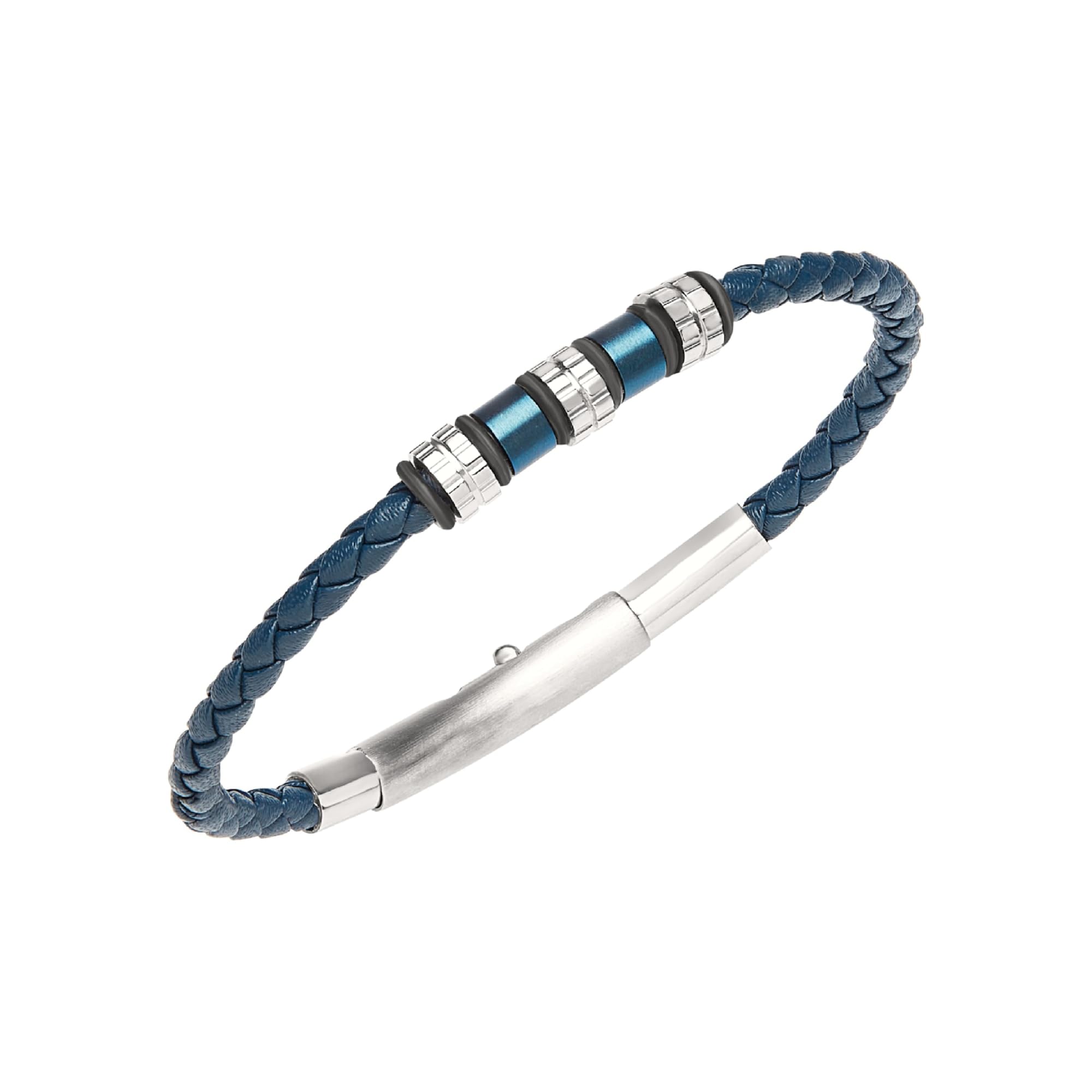 Breil WANDERLUST Collection, Men's Leather and Steel Bracelet, Men's Jewellery Gift Ideas, Taglia unica, Leather and Steel, No Gemstone