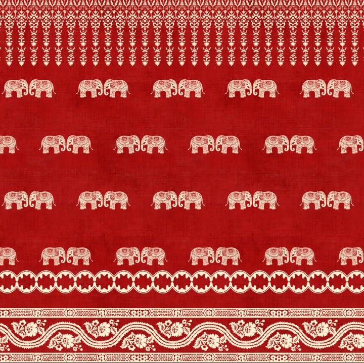 Indian Ethnic Red Elephant Print Backdrop Size 8Ft x 8Ft for Wedding & Pooja Decoration-image-29