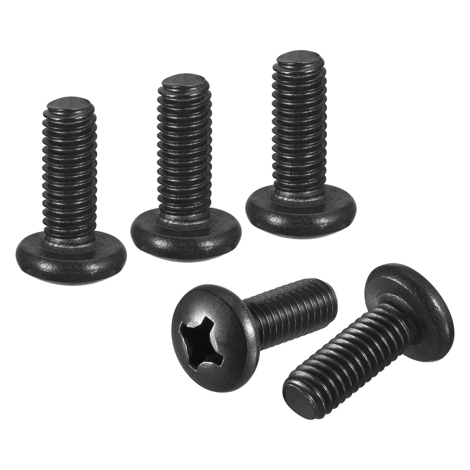 DTGN M6-1x16 Pan Head Machine Screws - 25pcs - Good for Machinery - 304 Stainless Steel Phillips Machine Screws Bolts - Black
