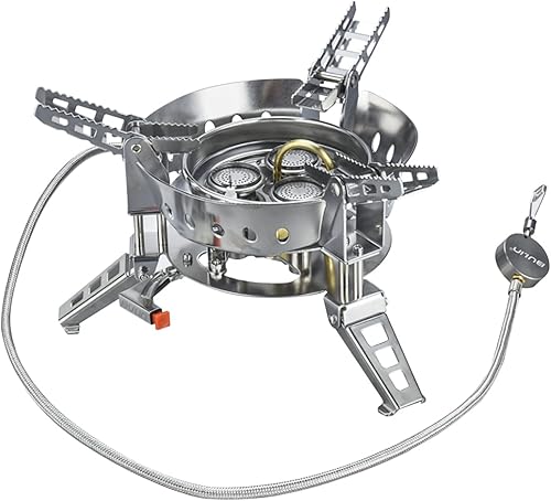 Bulin Quemador de estufa de gas para campamento 3500 W3800 W5800 W6800 W 18000 W ajustable ultraligera para mochileros resistente al viento 3500