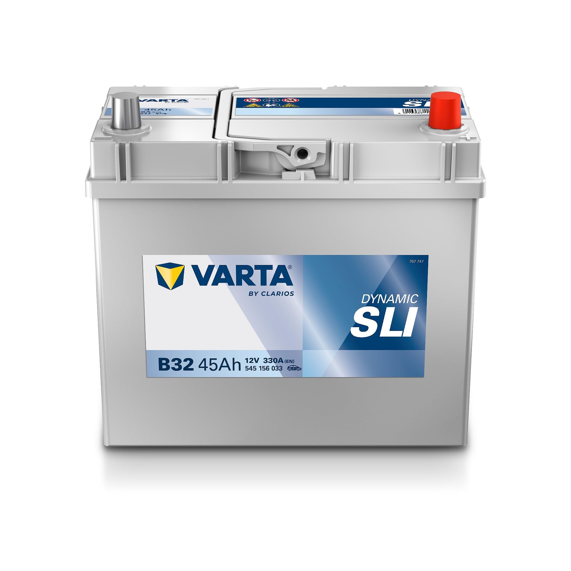 VARTA Automotive DYNAMIC SLI (B32) 12V 45Ah 330A - Batteria auto al piombo-​acido per veicoli standard senza start-​stop - Batteria di avviamento per fabbisogno energetico base - senza manutenzione