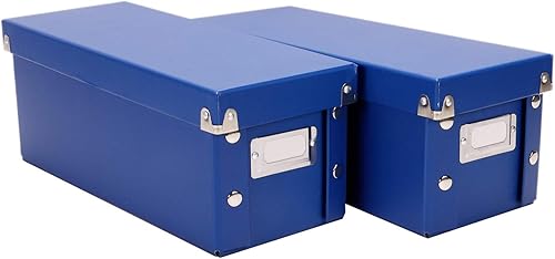 Caja de almacenamiento para CD, paquete de 2, duradera, 5.1 x 5.1 x 13.2 pulgadas, soportes para discos con tapas para almacenar hasta 330 discos,