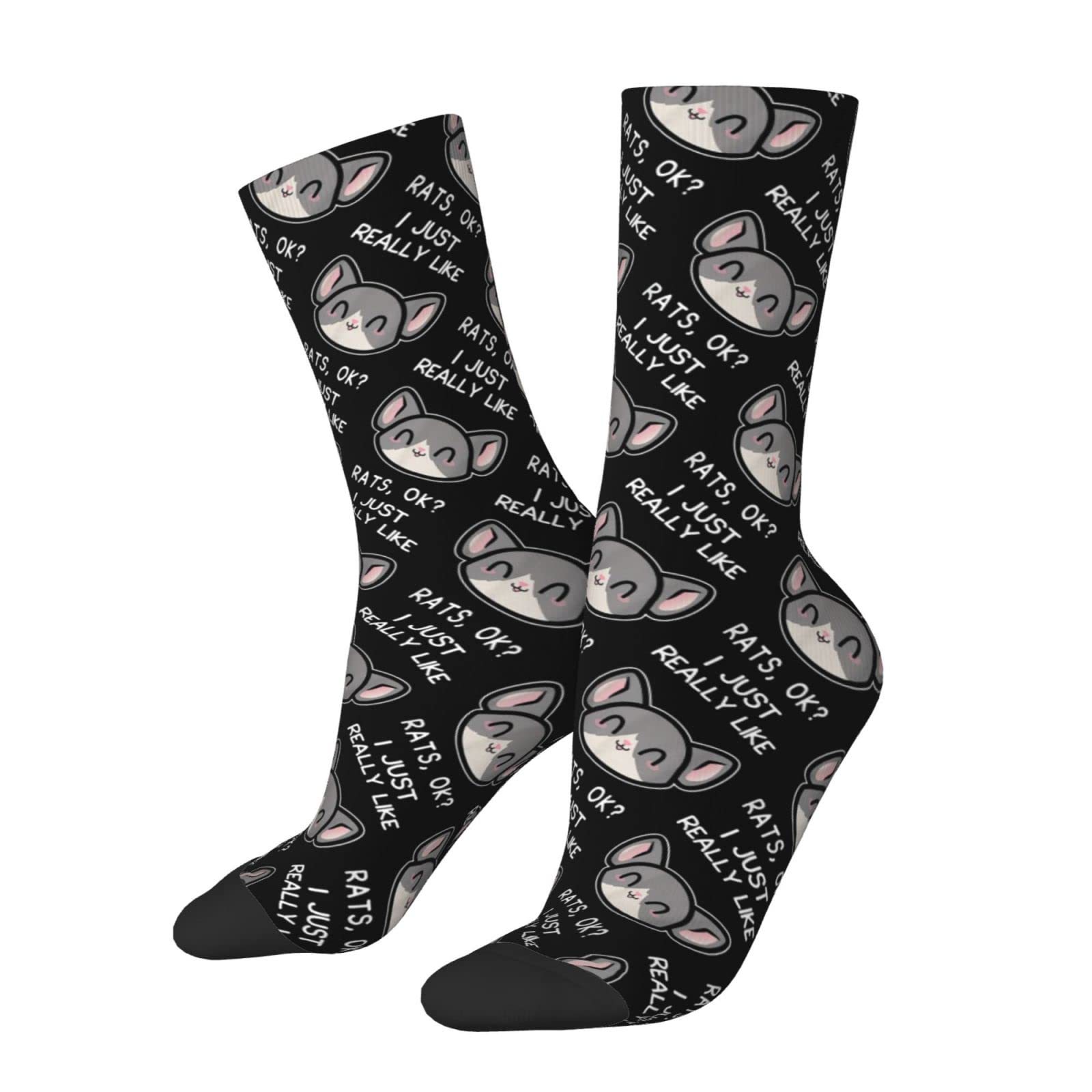 I Just Really Like Rat Socks, Funny Novelty Crew Socks Gift for Men Women Teen