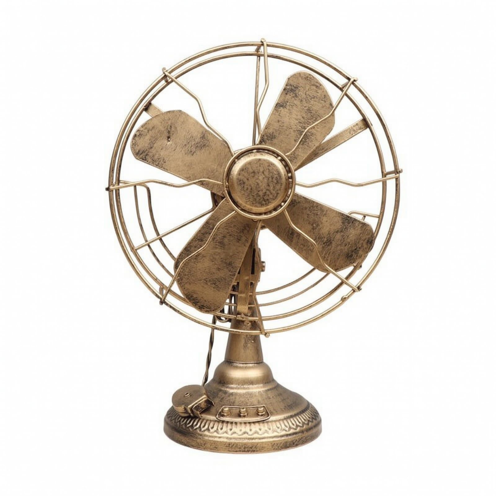 Ventilateur Bureau Décoratif Vintage En Tôle Stable pr Merchandising Visuel, Large Ventilateur B