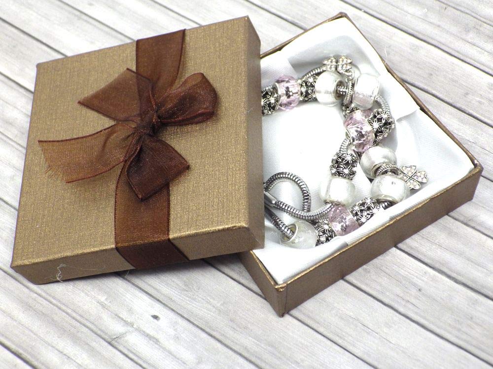 Parure charms mujer de acero inoxidable con collar pulsera y colgante trébol con cristales