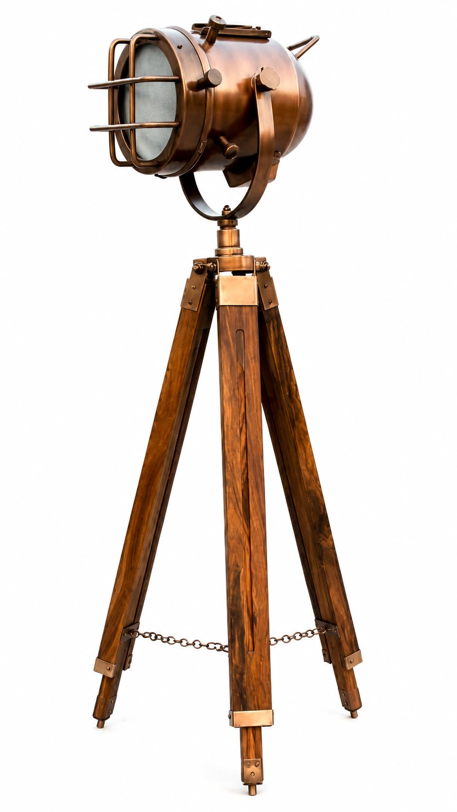 Nautical Replica Hub Collectible Modern Floor Lamp Spotlight Wooden Tripod Home & Office Decor