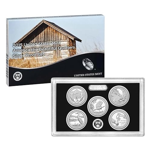 2015 No Mint Mark America the Beautiful Quarters Silver Proof Set (15) OGP (1/4) Seller PF