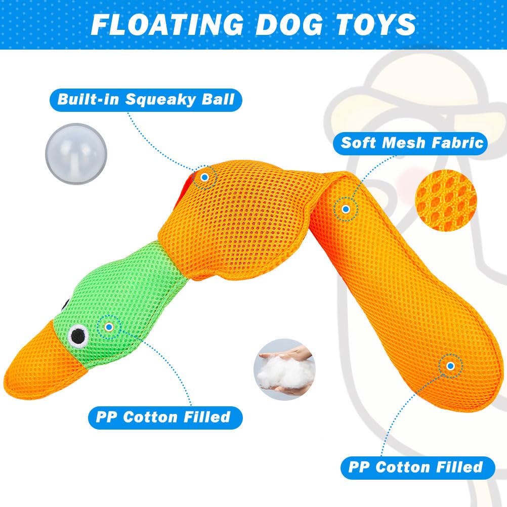 EXPAWLORER Juguetes flotantes para piscina de agua para perros, 2 unidades, color azul y naranja, para entrenamiento y masticación de mascotas, 50,5 cm