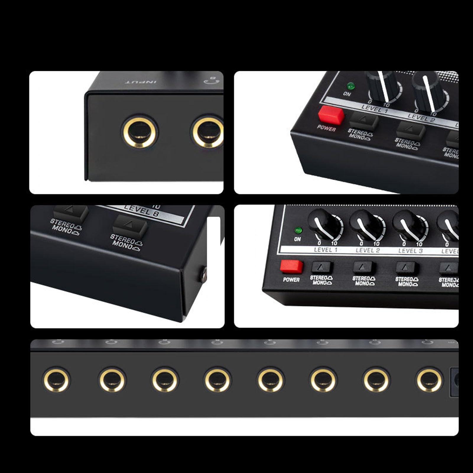 Amplificador de Auriculares Estéreo de 8 Canales, Amplificador de Auriculares Estéreo de 8 Salidas y 1 Entrada Amplificador de Auriculares de Compacto para (Enchufe Europeo