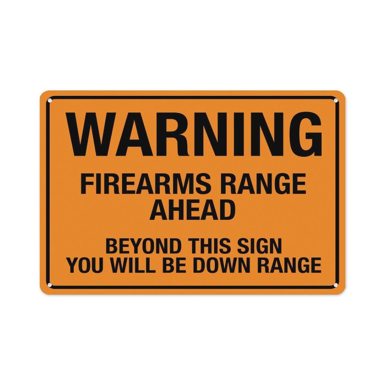 peiyeety Warning Firearms Range Ahead Beyond This Sign Aluminum Tin Warning Signs for Home Outdoor Garden 12X16 Inches