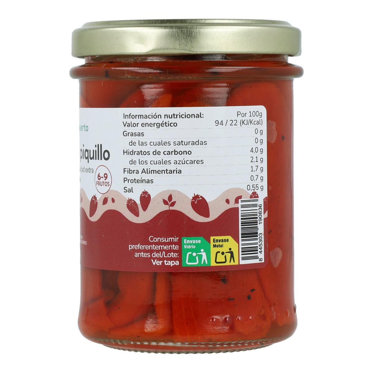 PLANETA HUERTO | Pack 12x Pimiento piquillo entero ECO 185g