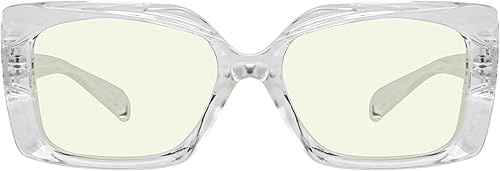 Eyekepper Gafas de lectura cuadradas para mujeres con bloqueo de luz azul lectores de computadora - transparente +1.00