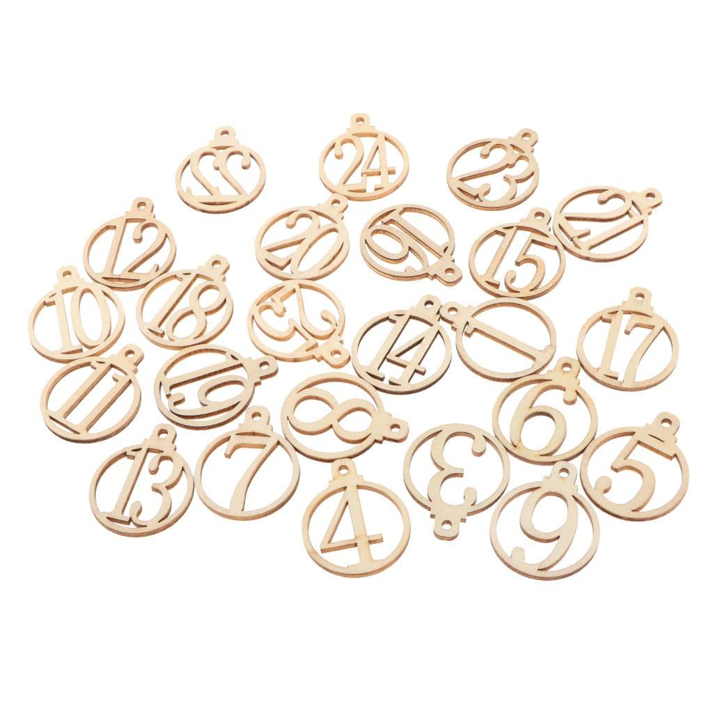 25x Wood Numbers in Lantern Shapes Wooden Hanging Ornaments Pieces for Wedding Centerpiece, DIY Wood Arts Project, Table Scatters, Country Style Decor-image-42