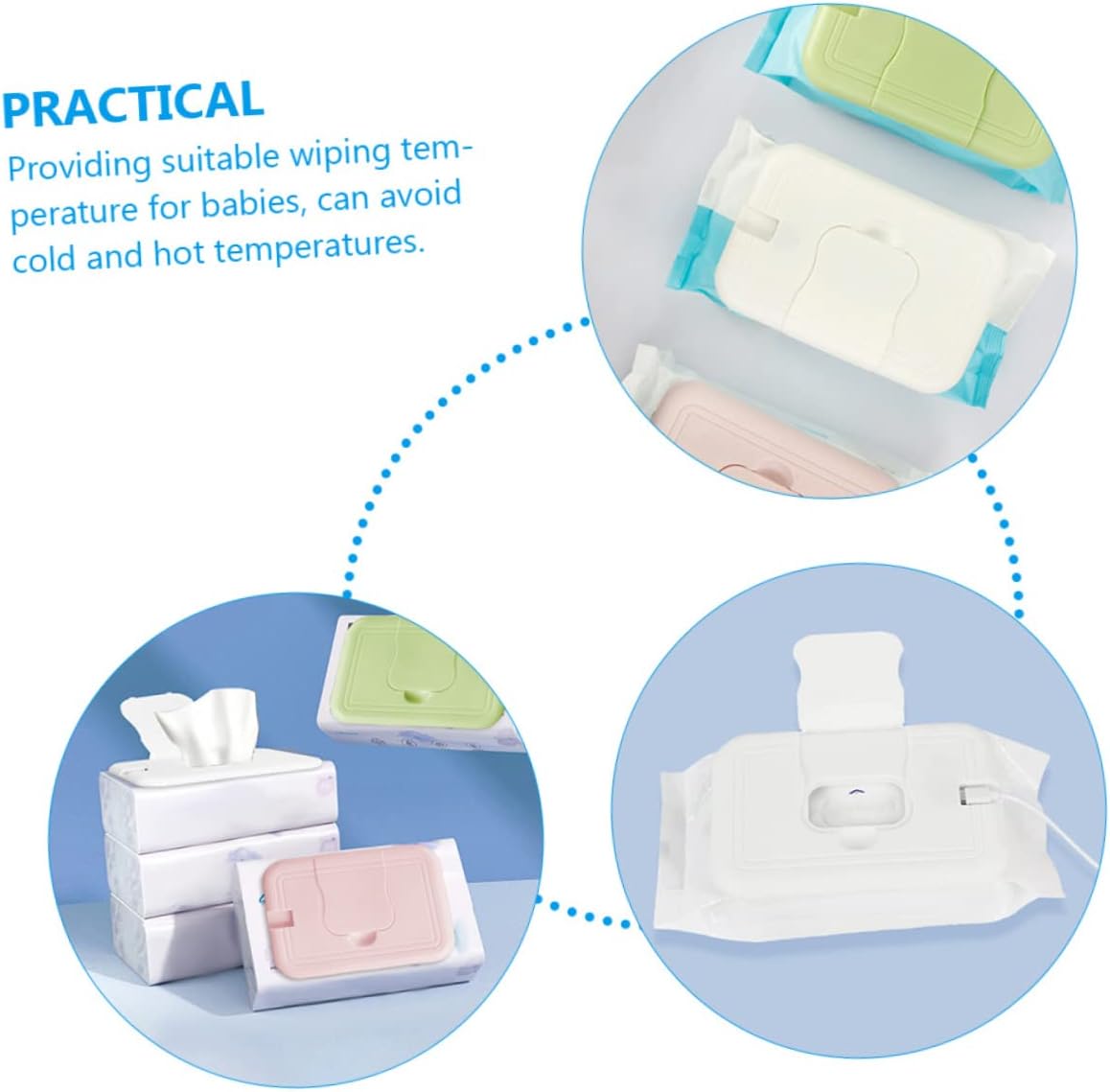 MAGICLULU Portable Baby Wipe Warmer Dispenser Constant Temperature Wet Tissue Holder for Infants Car Use Design for Newborns and Travel