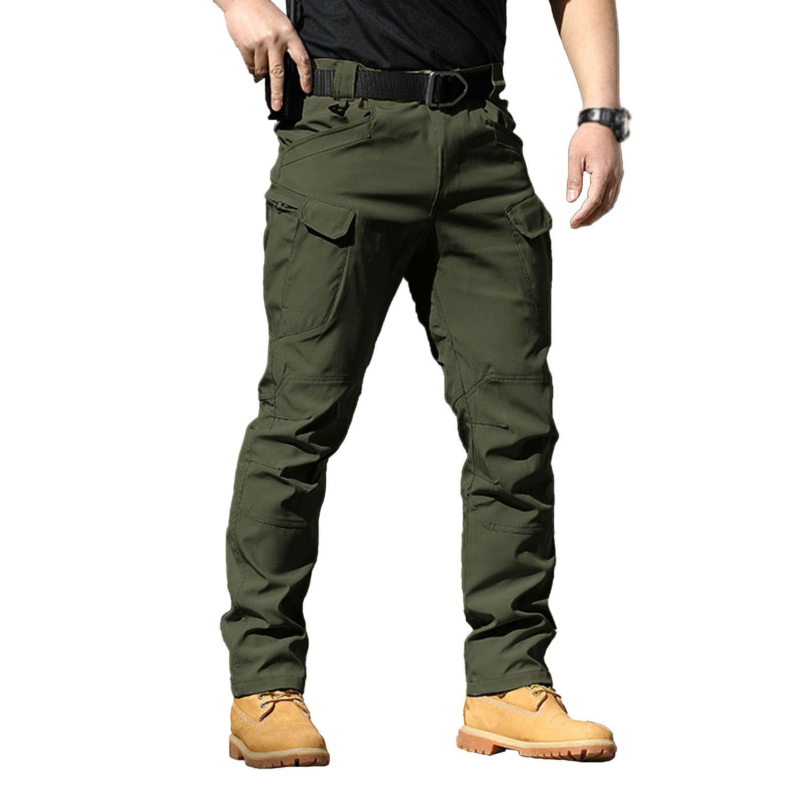 Générique 2 Articles Pantalon Tactique Homme Cargo Treillis Militaire Randonnée Chasse Pantalon de Travail Pantalon Cargo Homme Tactique Combat Stretch Extensible Séchage Rapide (Pas de Ceinture)