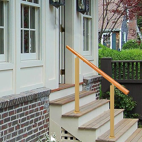 Rambarde en bois escalier extérieur béton brique kit complet