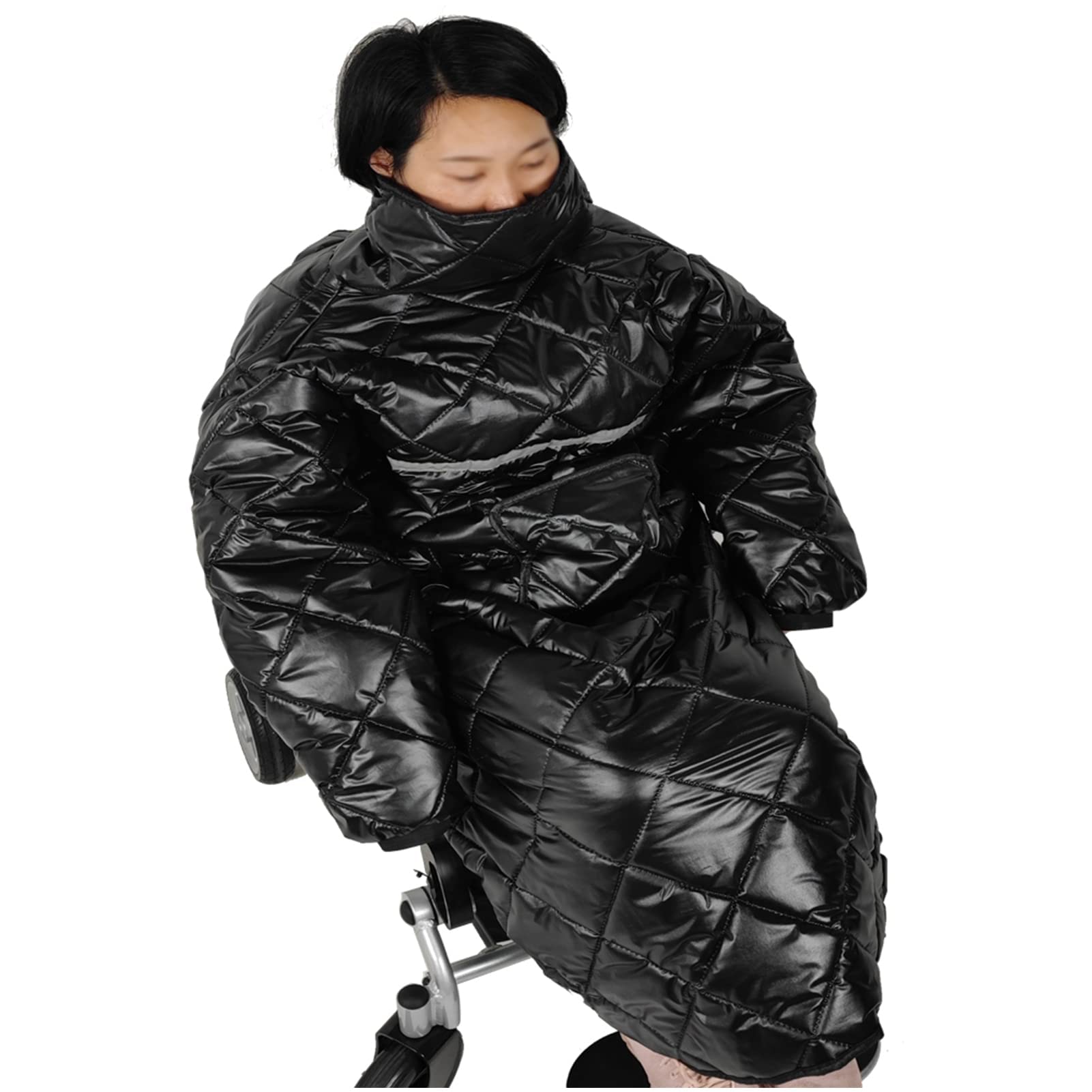 Manta cálida de cuerpo entero para silla de ruedas de invierno | Manta impermeable y portátil para silla de ruedas con mangas y bolsillo para adultos | Mantas para piernas de silla de ruedas para