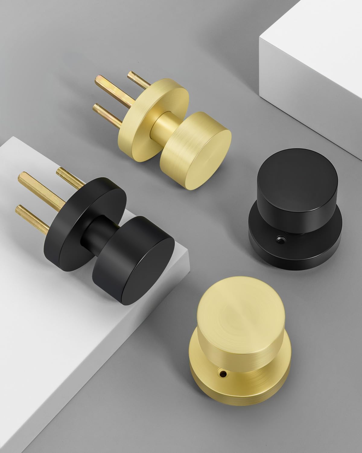 Brushed Gold Closet Door Knobs - 6 Pack -8
