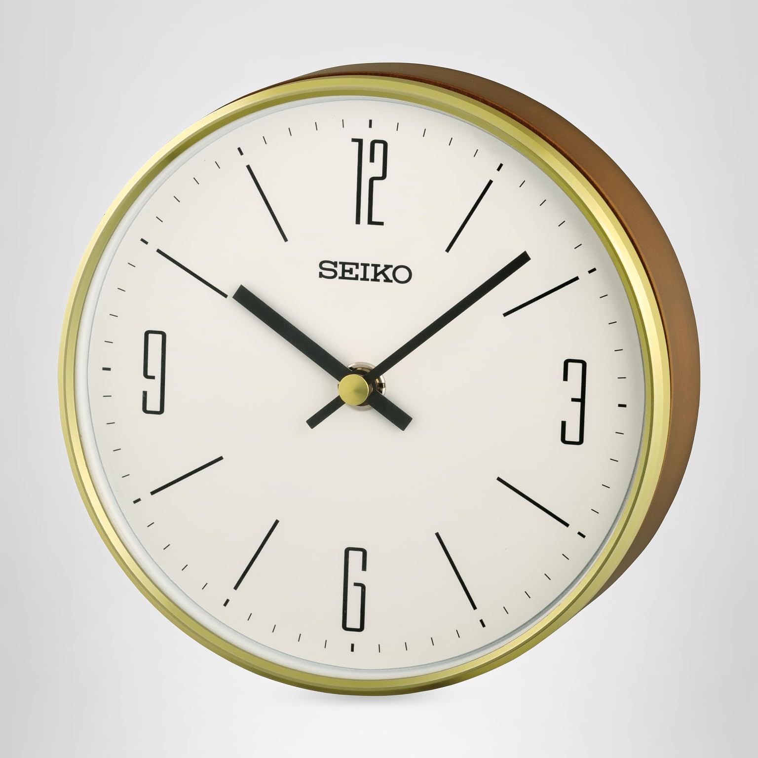 SEIKO ゴールド 置時計 クォーツ Amazon.com: SEIKO QXG158GLH Round Wood Case Desk/Table Clock, Gold