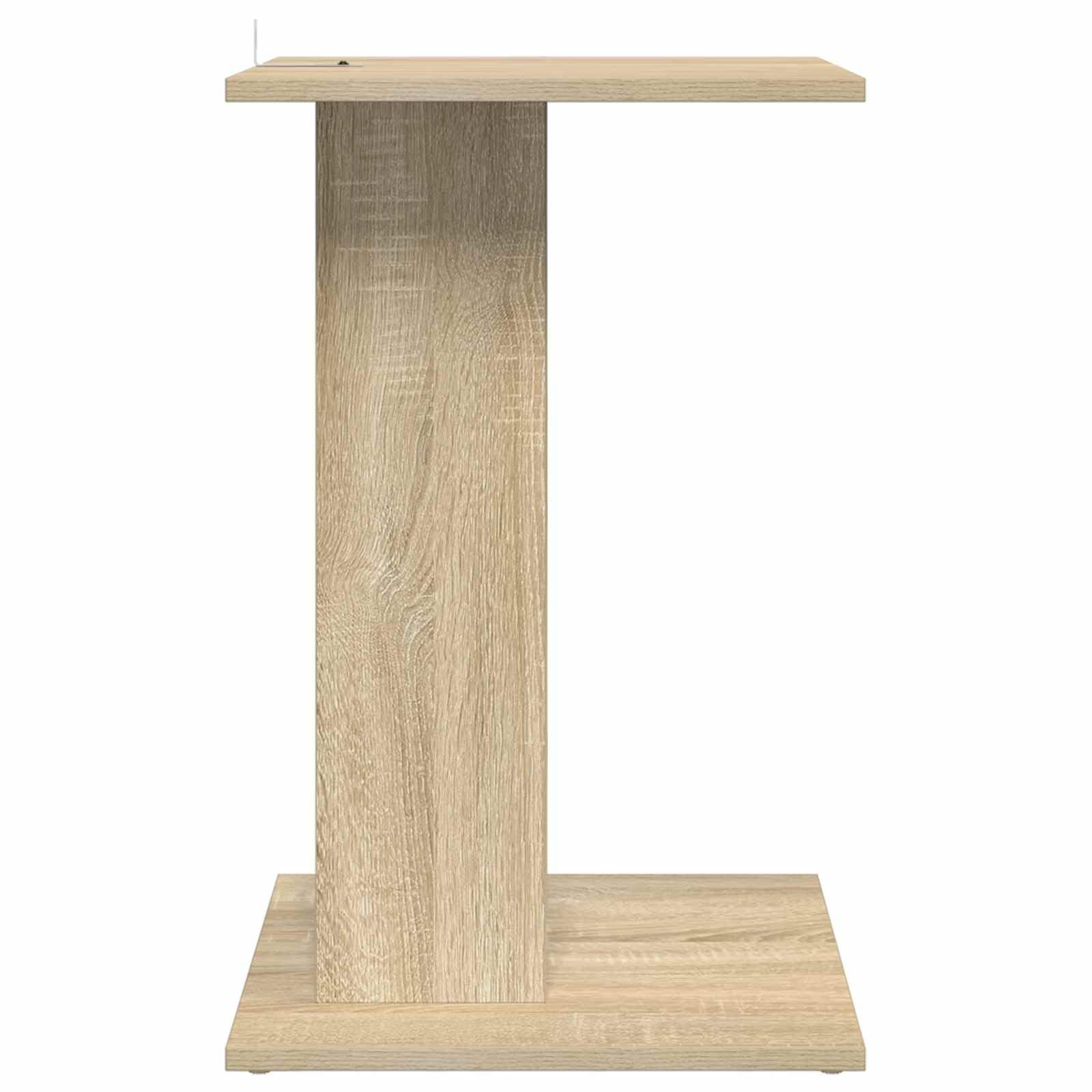 Mesa auxiliar de madera de roble Sonoma 45 x 40 x 62,5 cm rectangular para salón con estante como mesa de centro, mesita de noche, mesa de plantas o mesa para ordenador portátil, ideal para