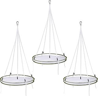 3 Pieces Seed Hoop Catcher Bird Feeder Platform Hanging Tray Mesh Bird Feeder Attracting Birds for Outdoors Garden Backyard, 16 x 16 x 1 Inches