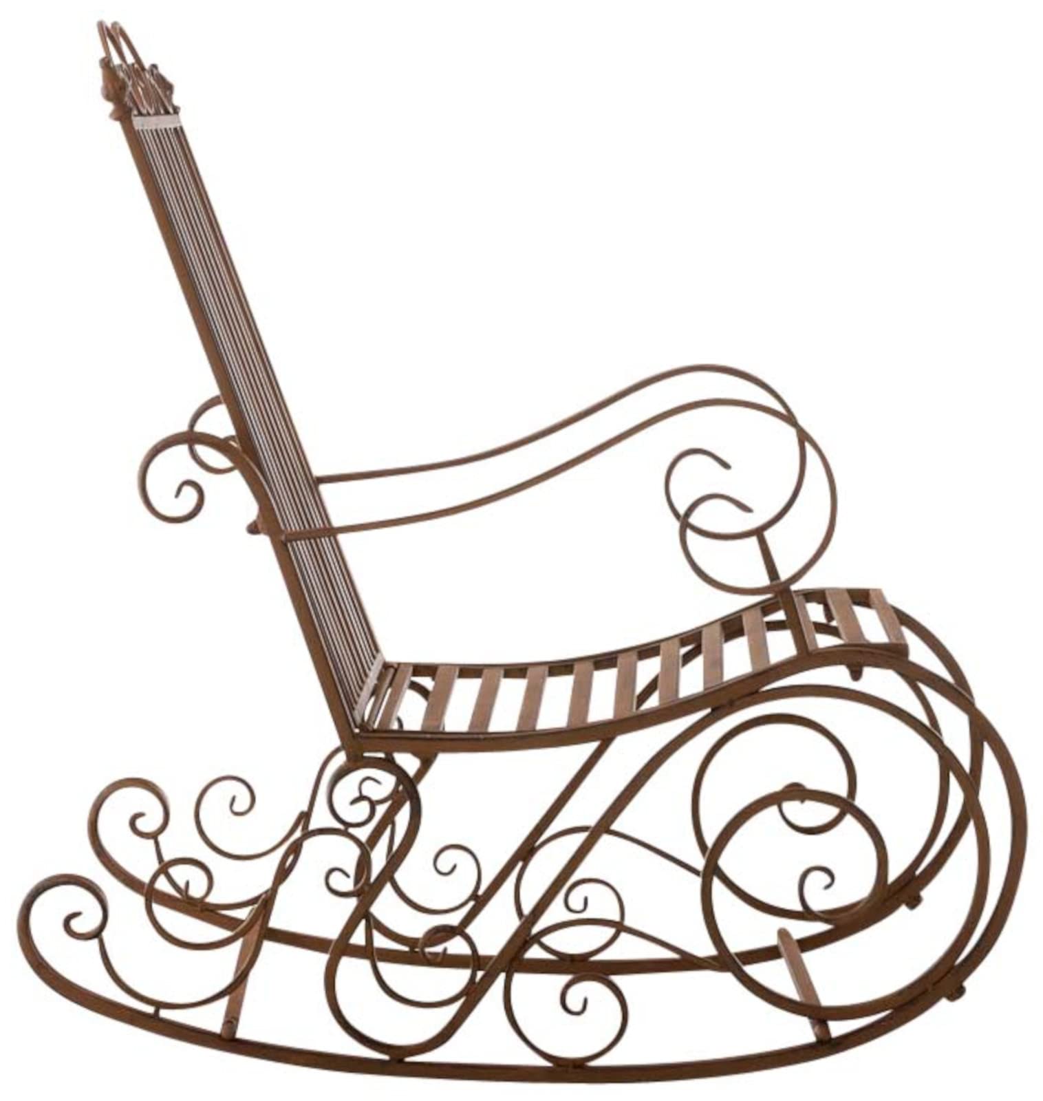CLP Set De 2 Mecedoras De Hierro Smilla I Sillones De Exterior En Estilo Rústico I Mecedoras para Jardín o Balcón, Color:marrón