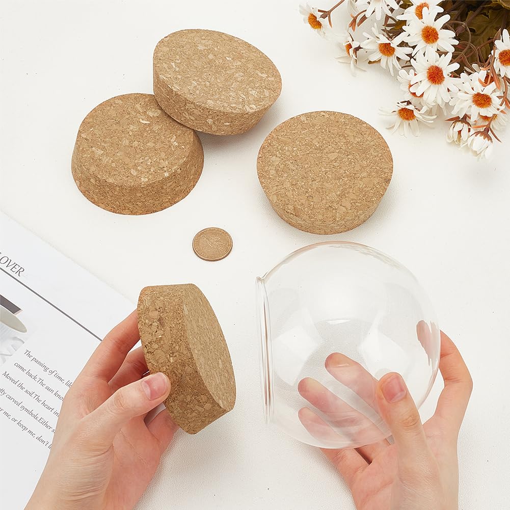 BENECREAT 4 tapones de corcho cónicos, 78~90 mm, tapas de botellas de corcho de madera blanda natural para vinos, botellas decorativas, vasos, arte, manualidades